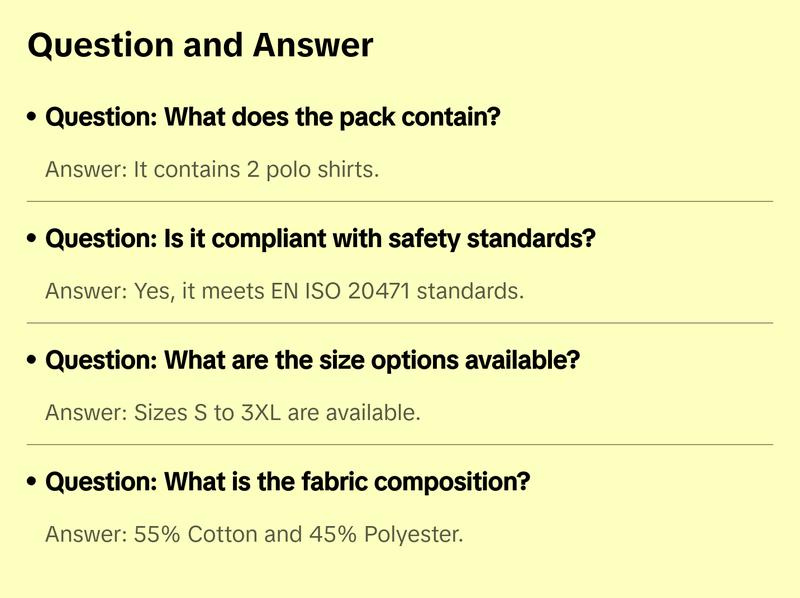 Cotton Comfort Reflective Safety Short Sleeve Polo Shirt (Pack of 2)