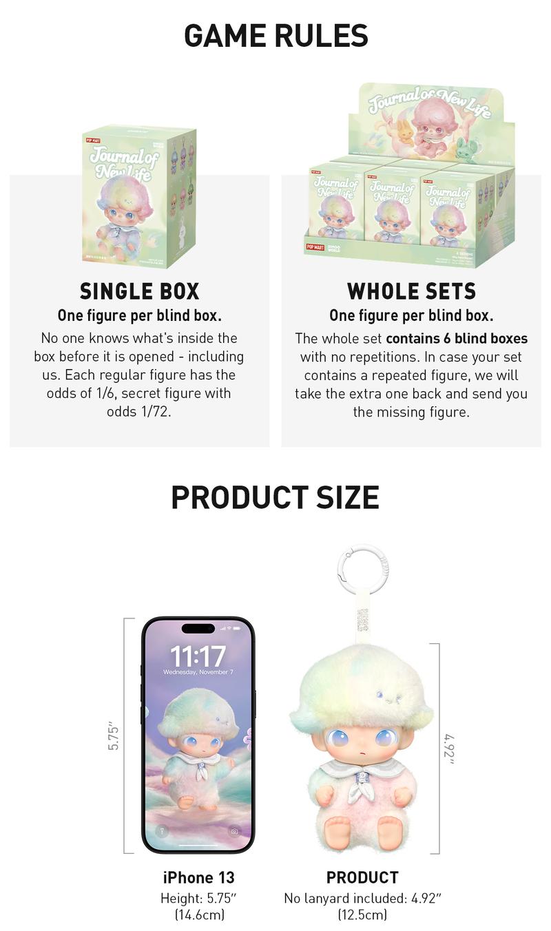 POP MART DIMOO Journal of New Life Series-Vinyl Plush Pendant Blind Box