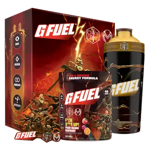 G FUEL Energy Formula | F*** S*** UP! Collector's Box | Peach Orange Raspberry | Collectible Box and Custom 24oz Custom Tall Metal Shaker Cup