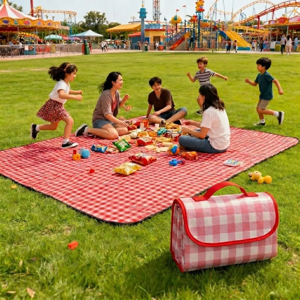 Extra Large Waterproof Sandproof Foldable Picnic Blanket - Portable Outdoor Gear with Ample Space for Family Gatherings, Park Use