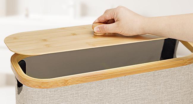 Lifewit Toilet Paper Storage Basket with Lid & Handle, 20L/30L Capacity, Bamboo Design, Removable Lid, Multi-Functional Bathroom Organizer