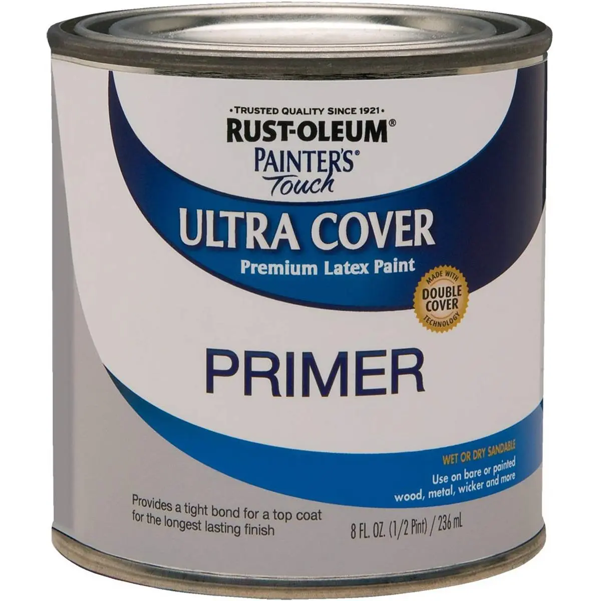 Rustoleum Gray Smooth Liquid Primer Paint - 0.5 pt, 0.66 lbs, Long-Lasting, Quick-Drying, Easy-to-Clean, Ideal for Automotive & Motorcycle Paint Care, Wood-Metal Surfaces, Windows, Wicker, Crafts, Shelving, Doors