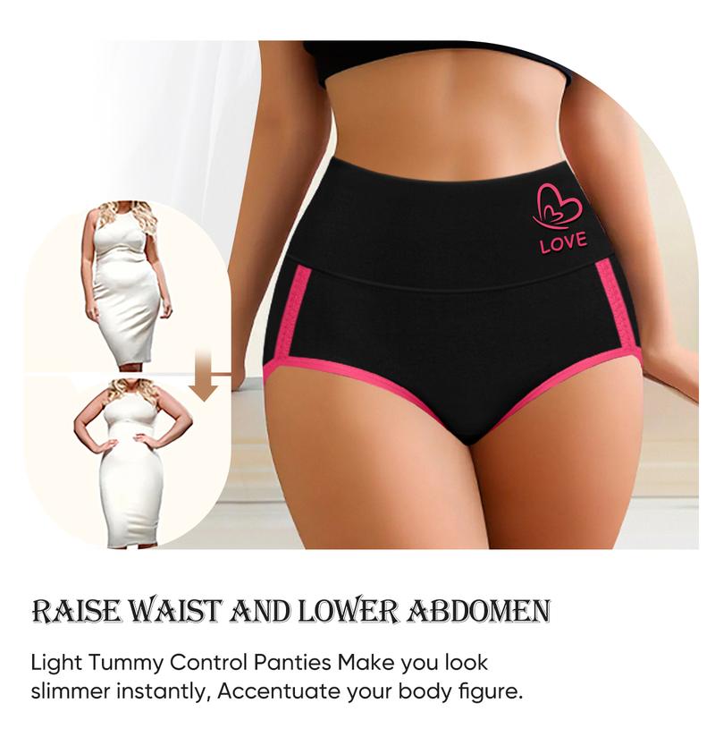 Butterfly & Letter Print Panty Soft Breathable Comfortable Knicker for Daily Wear Women's Underwear for All Seasons Fit Athletic High-Waisted Design Polyester/Elastane Blend