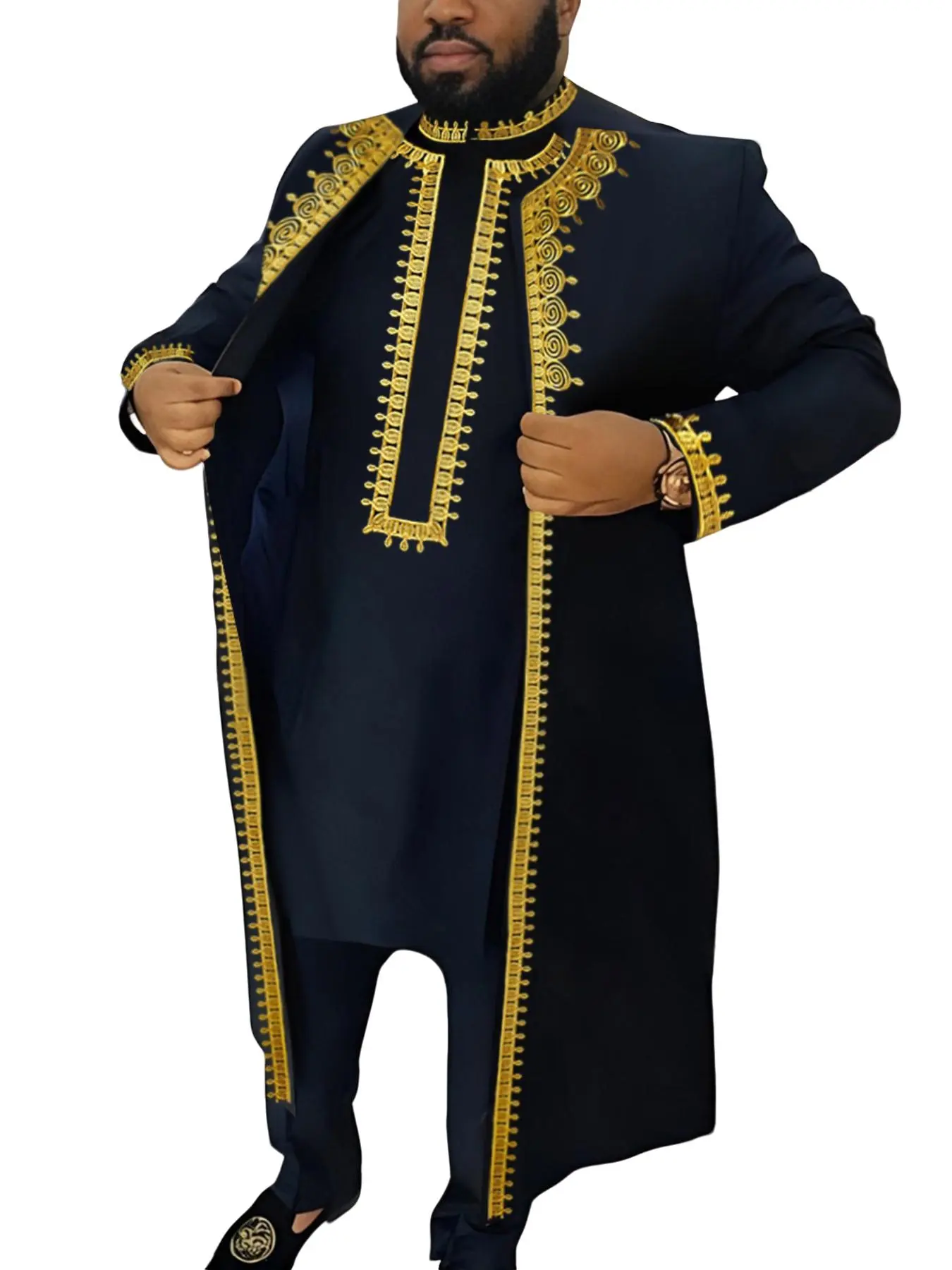 Men's African Cultural Style 3-Piece Set, Top Bottom Outer Robe Combo, Trendy New Arrival, Hot Selling Men's Fashion, Costumes