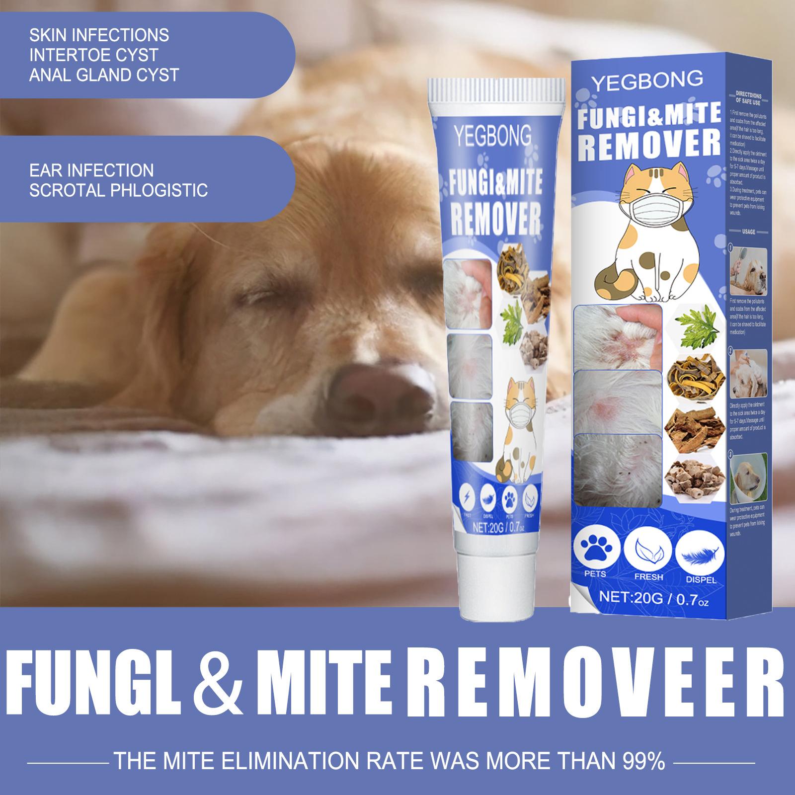 Fungi & Mite Remover Cream Gentle Care for Dogs & Cats Relieves Itching with Chamomile Sophora Flavescens Angelica Sinensis Ingredients Effective Quick & Effective