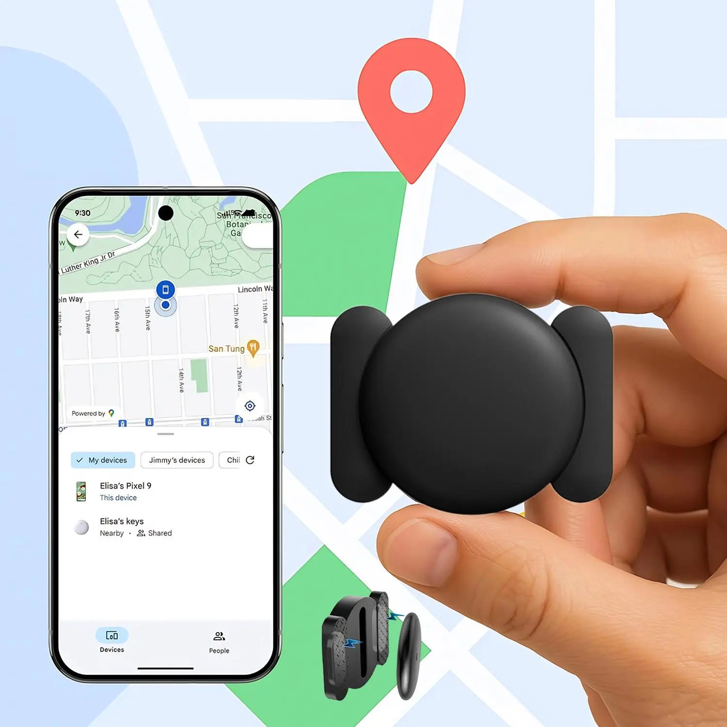 GPS Tracker for Vehicles,Real-Time Undetectable GPS Tracker for Car - No Monthly Fee & SIM Card for Hidden Magnetic GPS Locator for Android and iPhone, Ultra-Slim, IP68 Waterproof, Safe & Durable