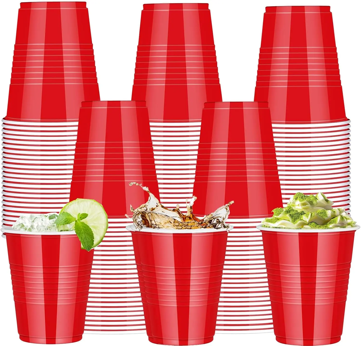 50-Pack 16 oz Round Bottom Plastic Cups Blue Red BPA-Free Leak-Proof for  Parties Iced Drinks Safe Versatile Vintage Disposable Dinnerware camp gear  camping essentials - TikTok Shop