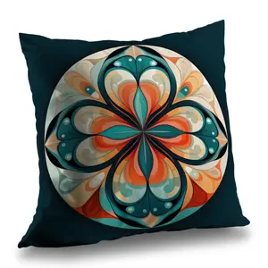 MWW C1PC20208P0U0A 20 x 20 in. Peaceful Mandala Turquoise Polyester Twill Throw Pillow - Home Decor