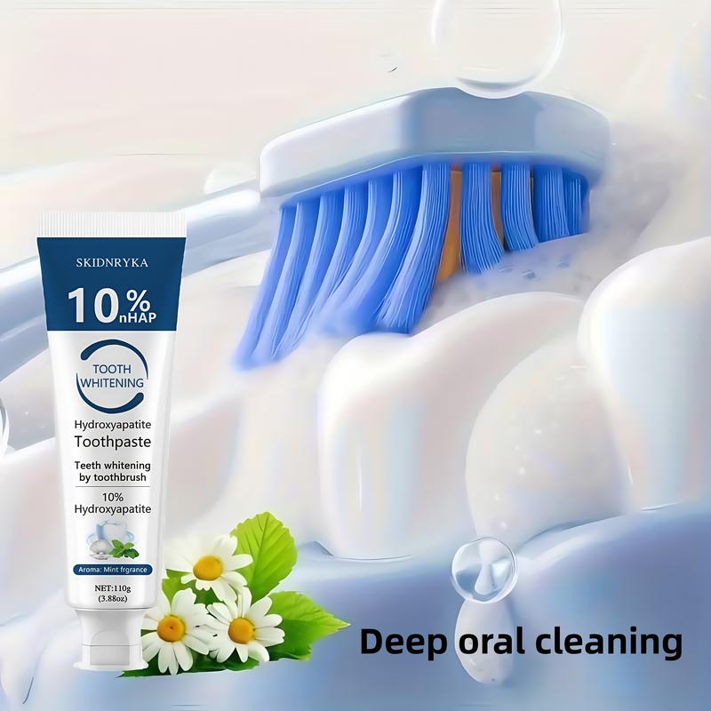 10% Hydroxyapatite Toothpaste - 1/2/3pcs, Refreshing Mint Flavor, Easy Stain Removal, Gum Care, Teeth Cleaning & Whitening, Long-lasting Fresh Breath, Enhances Your Smile, Family Oral Health, Essential for Oral Care, Whitening Toothpaste