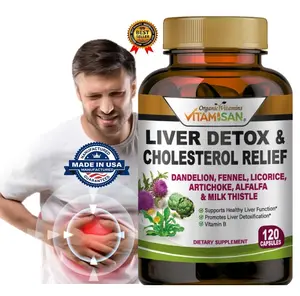Liver Cleanse & Detox Support Supplement 1600mg with 120 caps + Milk Thistle