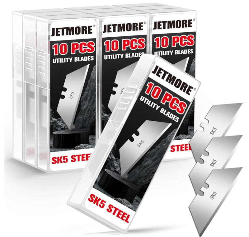 100 Pack Utility Knife Blades, SK5 Steel Box Cutter Blades, Standard Utility Blade Refills with Storage Box, Sharp Heavy Duty Razor Knife Blade Replacement for Box Cutter, Drywall