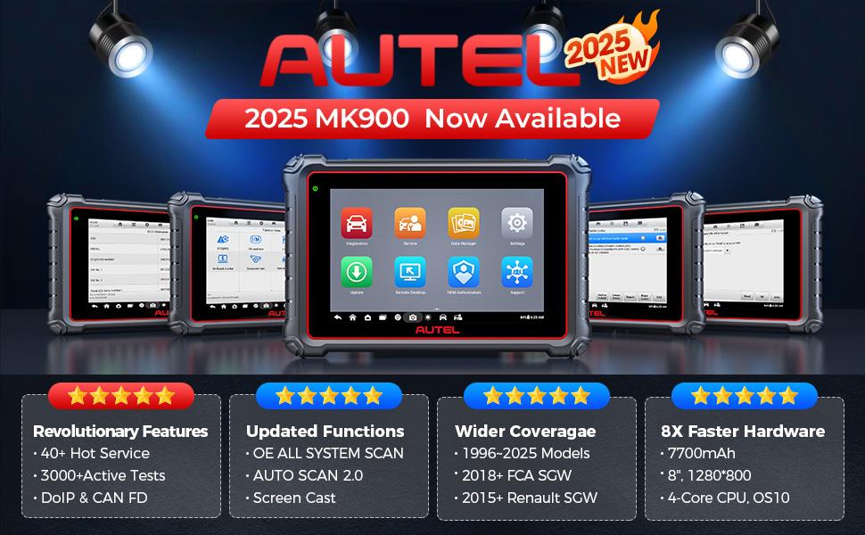 Autel Scanner MaxiCOM MK900 Car Diagnostic Scan Tool All System Diagnose, 40+ Service, 3000+ Active Tests, FCA Autoauth & SGW, No-IP Limited Autel Scanner MaxiCOM MK900 Car Diagnostic Scan Tool All System Diagnose, 40+ Service, 3000+ Active Tests, FCA Autoauth & SGW, No-IP Limited