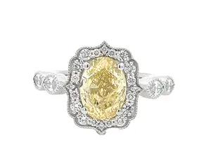 LAB GROWN OVAL, ROUND, & MARQUISE DIAMONDS 2.80CTW VINTAGE HALO RING