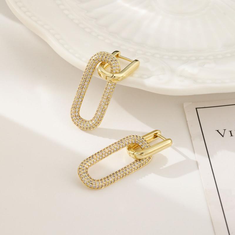 VENOCO Gold Earrings for Women Trendy Simple Dainty 14K Gold Plated Paperclip Square Chain Link Dangle Earrings Gold Jewelry for Gifts