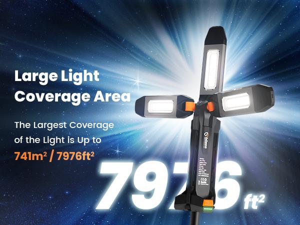[3 OFF] GoGonova 3in1 Cordless Work Light with Hanging, Magnetic Attachment, Standing, Tri-Combination , 8AH Battery, 700/1200/2200 Lumen, 4000K/6500K Dimmable with Detachable Tripod for Outdoor work, Emergency, Camping, Fishing, Garag