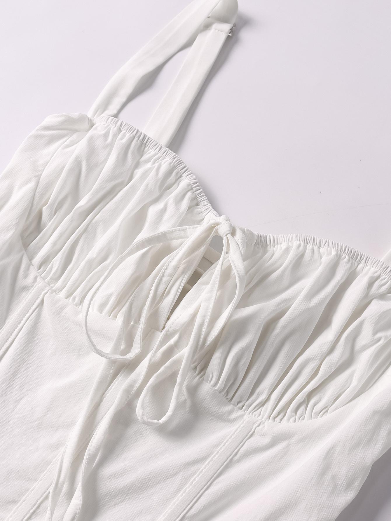 Solid Color Backless Criss-cross Tie Boned Bodycon Short Dress, for Party Club Dating Dress