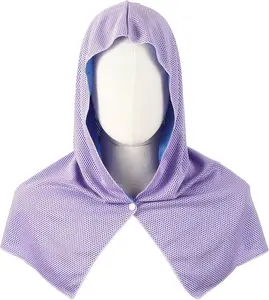 Summer Heat Stress Solution: Purple Wave Instant Cooling Hood Towel | Wear for Instant Chill, Adjustable Neck Snap, Designed for High-Intensity Training, Hiking & Hot Commutes