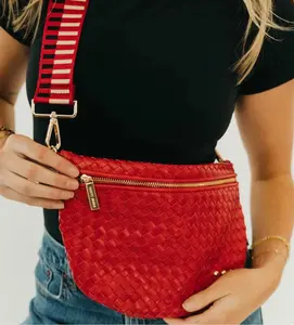 The Westlyn Woven Bum Bag Cherry Red