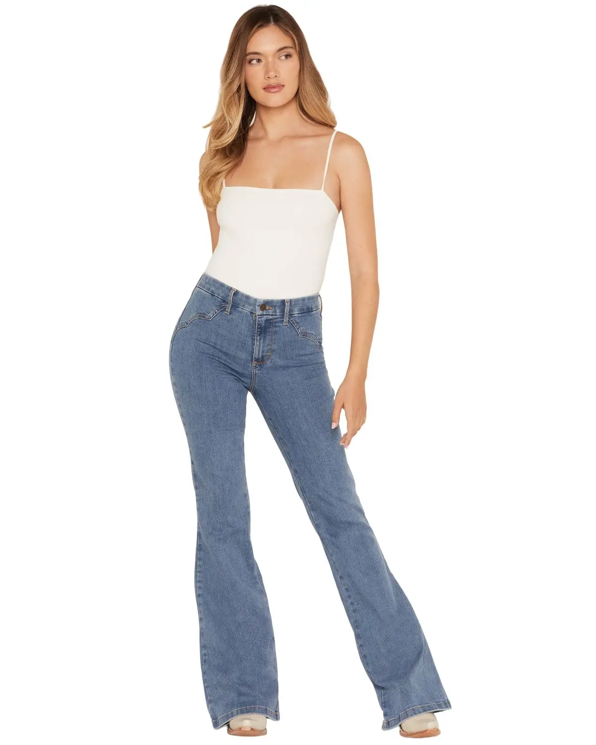 Wrangler Women's Women'S Jemma Medium Wash Bespoke High Rise Flare - 112382270