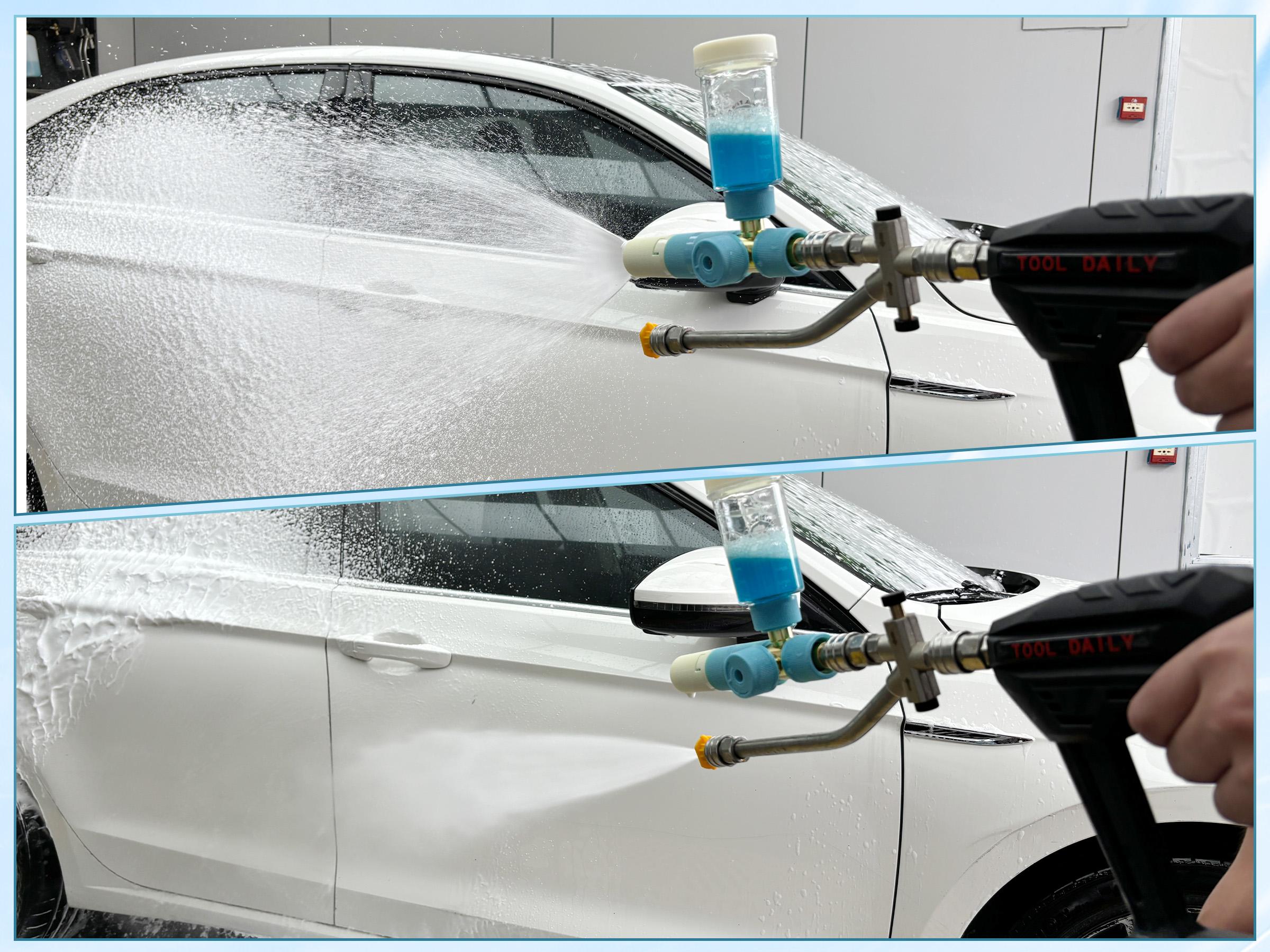 Tool Daily Foam Cannon with Dual Connector Accessory Original Soap Cannon for Pressure Washer 5 Power Washer Nozzle Tips 1/4 Inch Quick Connect Car Washing Spray