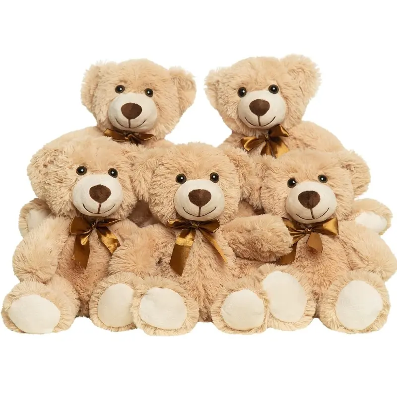 Teddy Bears Stuffed Animals Bulk 5 Packs 35cm/13.77 In Cute Teddy Bear Small Stuffed Bears Pack Stuffed Animal Gift Teddy Bear Set for Christmas Valentines Baby Shower Party Decorations Centerpieces Favors
