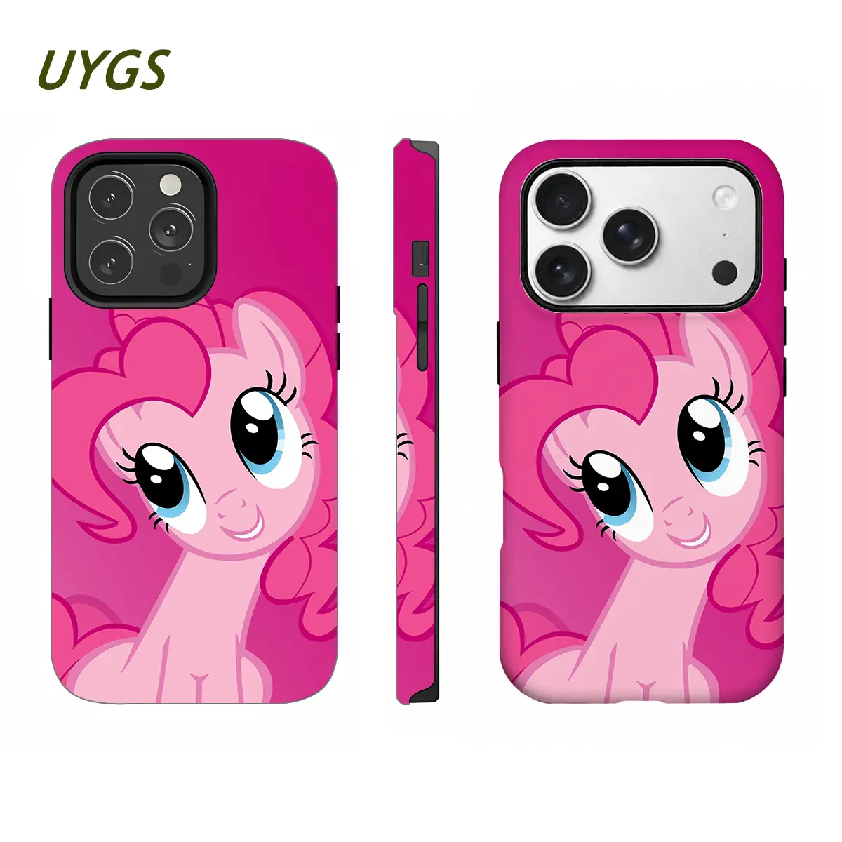 Pink Pony Phone Case for iPhone 11–17, Cute Cartoon TPU Protective Cover, Smiling Character Anti-Drop Kawaii Aesthetic Case