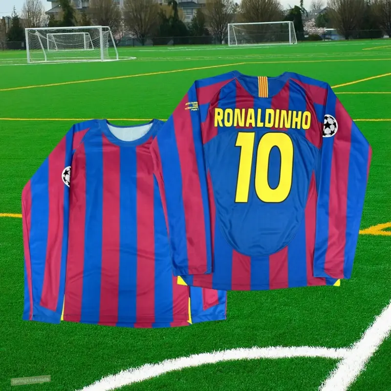 0910 Jerseys Retro Long Sleeve Jersey RONALDINHO #80 long Sleeve