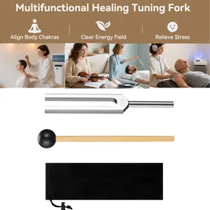 POGOLAB Tuning Fork 528HZ with Hammer for Healing Musical Instrument & Stress Reliever