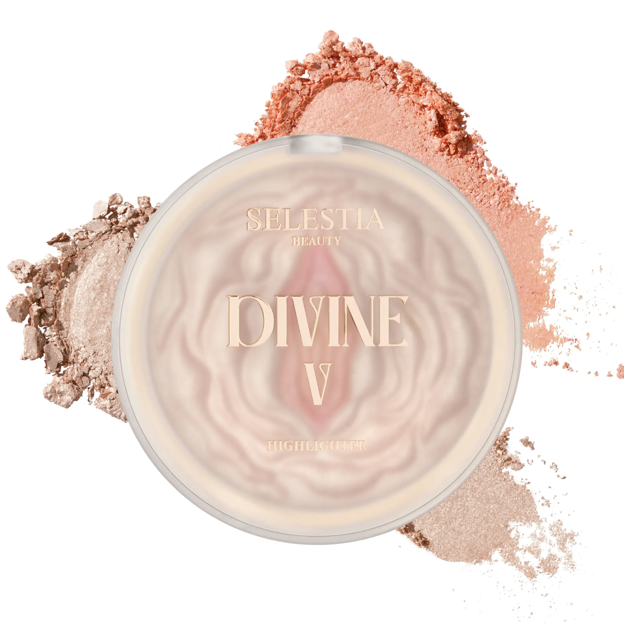 Highlighter Makeup Powder Divine V - Highlighter Powder for Radiant Glow - Face Highlighter for All Skin Tones