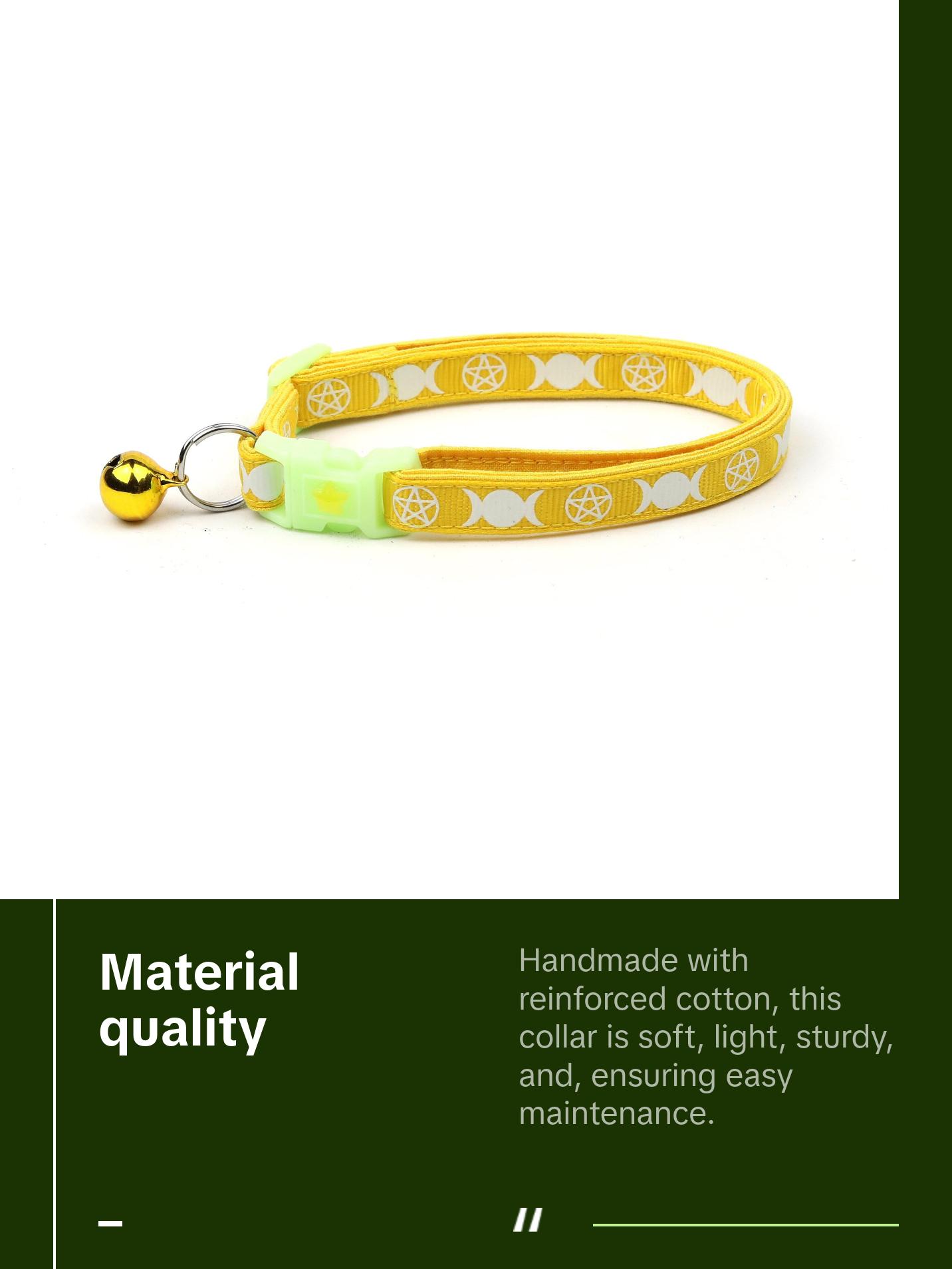 Witch's Familiar Breakaway Safety Cat Collar with Jingle Bell & Pentagram Charm by Pugs2Persians Wicca Pagan Pentacle