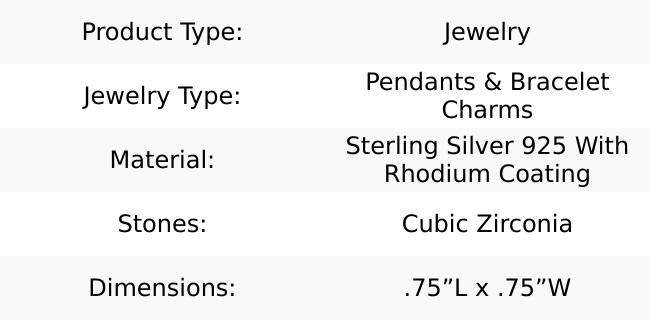 Sterling Silver CZ Palestine Map Charm