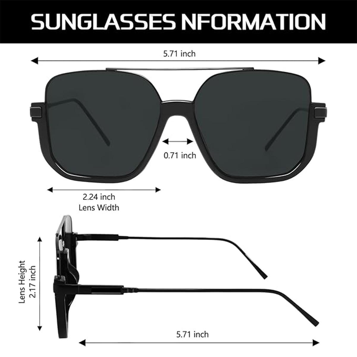 Unisex Classic All-match Tinted Lens Aviator Sunglasses, His and Hers Gifts, Summer Vintage Trendy Glasses, for Men Women Driving Sun glasses Polarized Lens UV Blocking