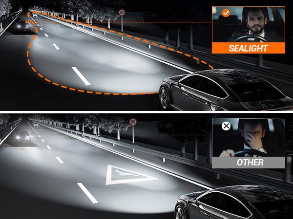 2013 Volkswagen Passat H7 104W 6500K White IP68 LED Headlight Bulbs 2PCS SEALIGHT S3