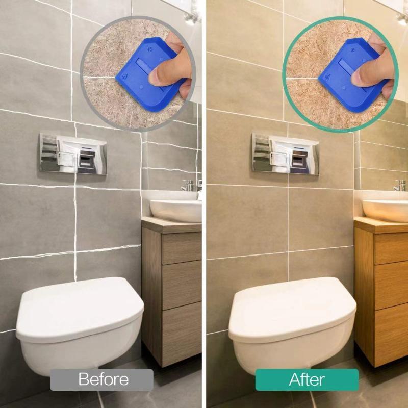 Silicone Caulking Tool Set, Caulking Scraper & Remover Kit with Replacement Pads, Durable Plastic Caulking Tool for Caulking, Cleaning & Caulking