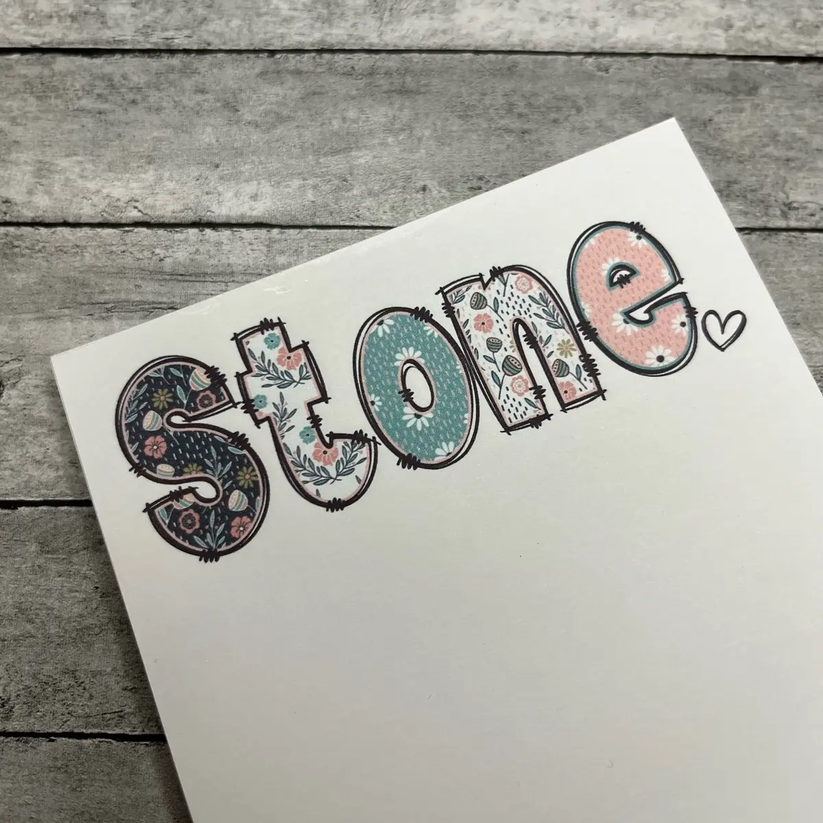 4.25x5.5 Custom Floral Name Tear-Away Notepad