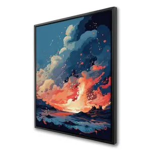 Pictorem C1FC3648GIOJBE 36 x 48 in. Magma Does Not Wait - Coral Framed Canvas Wall Art for Home Decor