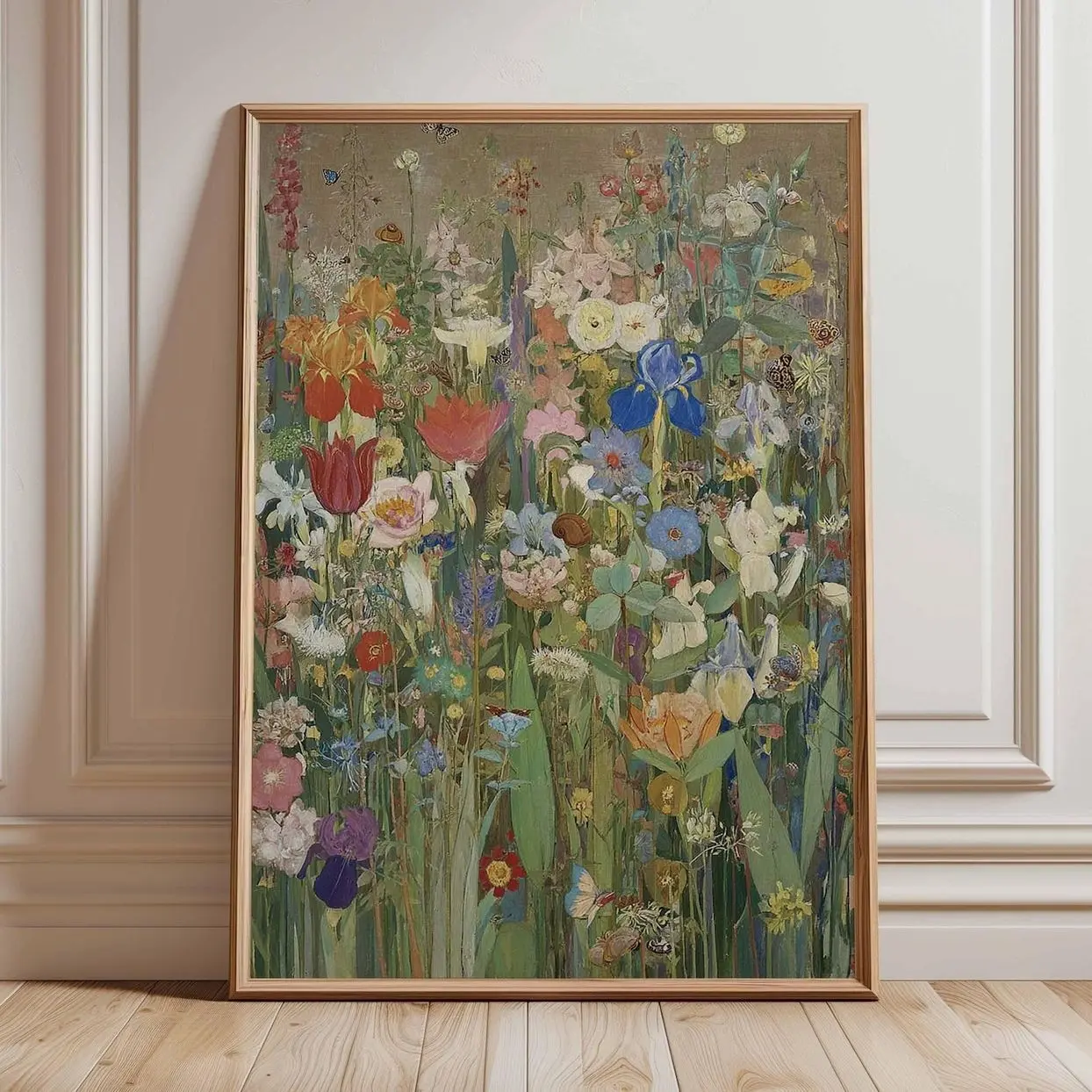 Vintage Botanical Poster, Colorful Wildflower Wall Art Print, Cottagecore Floral Artwork, Garden Bloom Nature Home Decor |Frameless Poster C