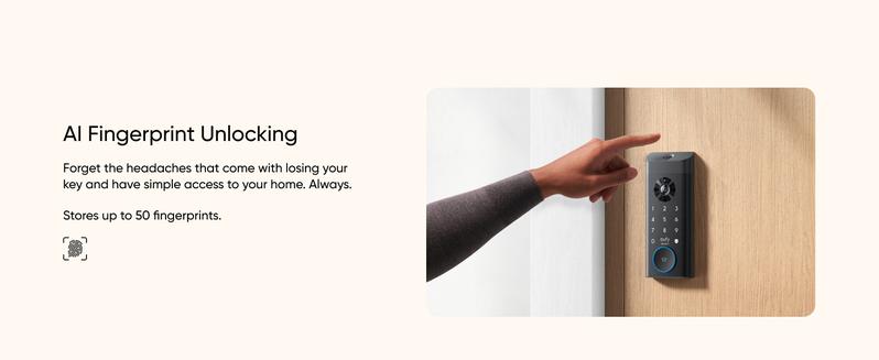 eufy Security Video Smart Lock E330, 3-in-1 Camera+Doorbell+Fingerprint Keyless Entry Door Lock, WiFi Door Lock,App Remote Control,2K HD,Doorbell Camera,No Monthly Fee｜Spingtok