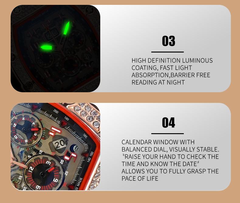 Men's Luxury barrel-shaped watch​ Rhinestone Embellished Watch IncludedFashion Timeless ClassicWatch Flash Sale -Fashionable itis elegant, Water-Resistant Watch – Perfect for Any Occasion​ durable, and the perfect choice foreverydaywear. with Gift Box