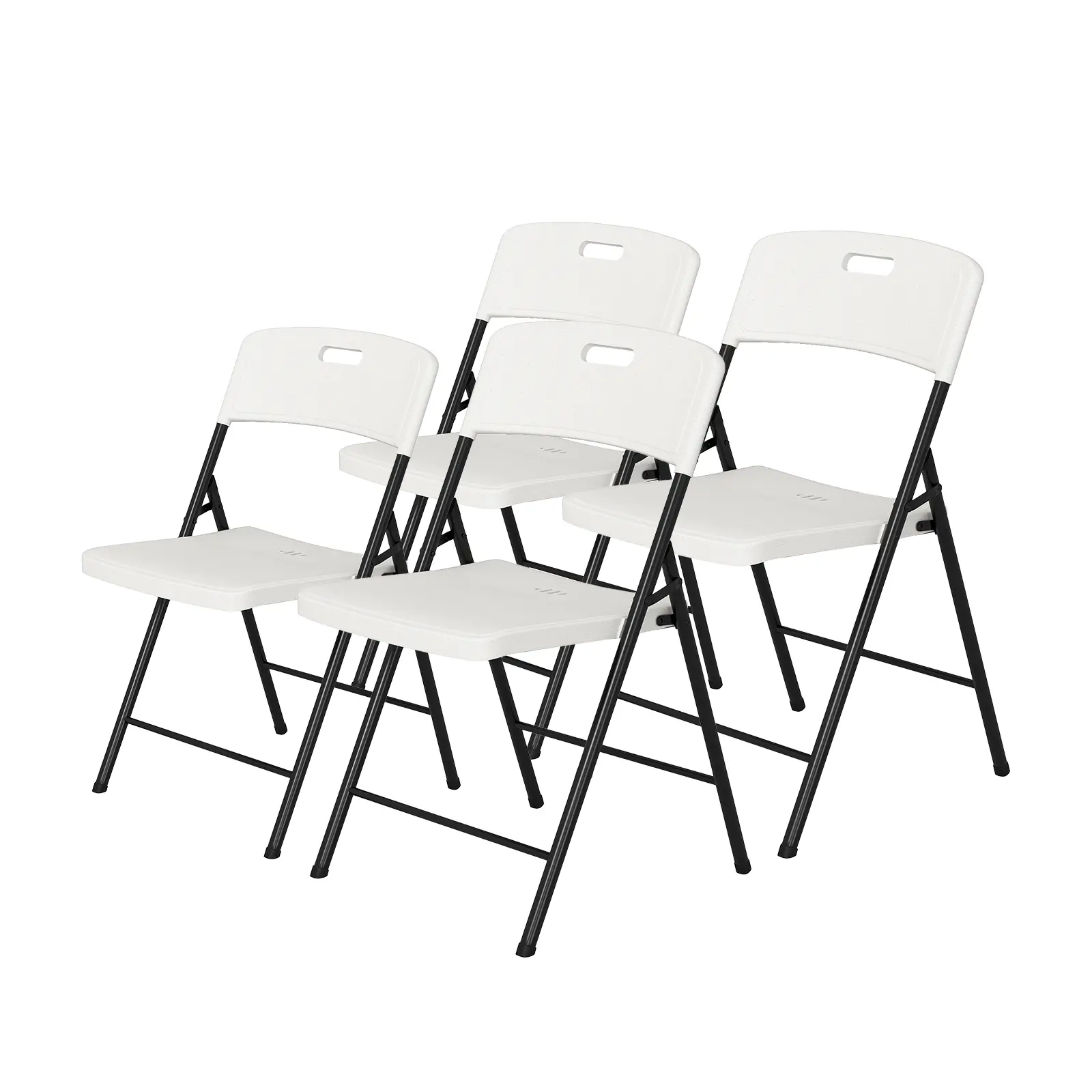 4-Pack Comfy Foldable Modern Plastic Shell Chairs, Heavy Duty Steel Frame, 500-Lb Capacity, Backrest for Upright Seating, Stable Base Prevents Wobbling, Easy Clean, Stackable, Folds Flat for Home Office Events, Comfy Chair, Foldable Chair