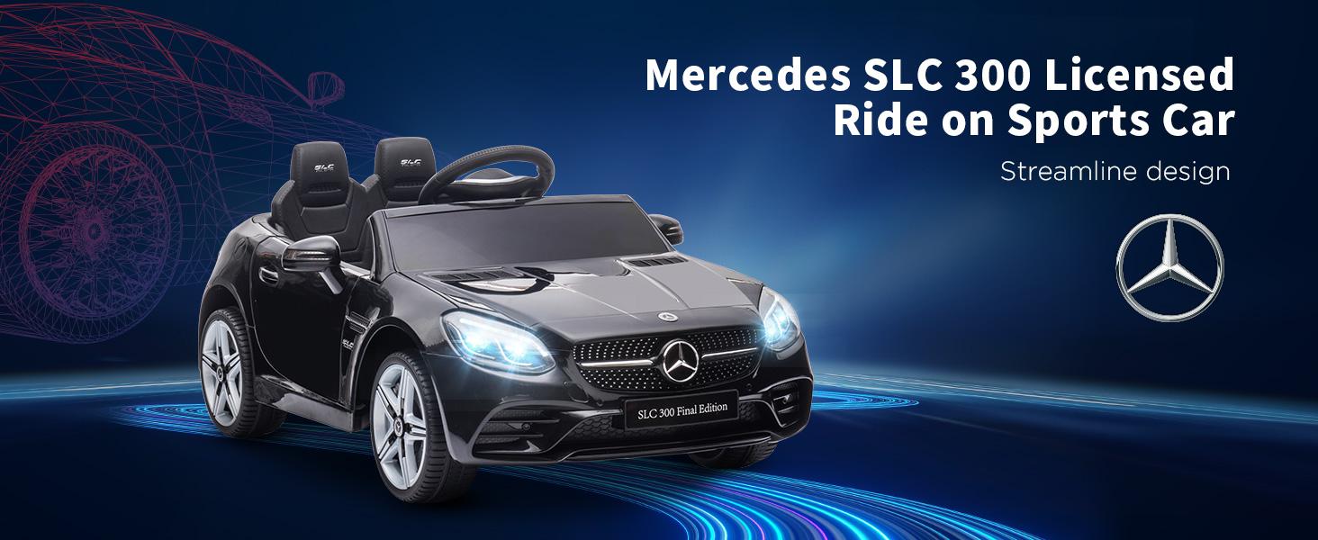 Aosom 12V Mercedes Benz Electric Car for Kids, with Remote Control, Suspension, Lights, Horn, Music, for 3-6 Years Old