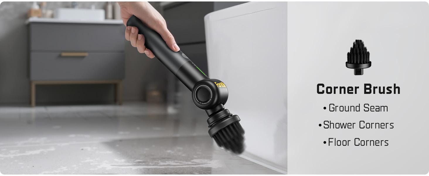 Fanttik G9 Pro Electric Scrubberbrush with VoltiPulse Motor Dual-Speed Control 6 Brush Heads Adjustable Angle IPX7 Waterproof Type-C Charging for Bathroom Tile Grout Cleaning Tools