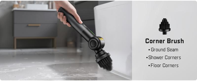 Fanttik G9 Pro Electric Scrubberbrush with VoltiPulse Motor Dual-Speed Control 6 Brush Heads Adjustable Angle IPX7 Waterproof Type-C Charging for Bathroom Tile Grout Cleaning Tools
