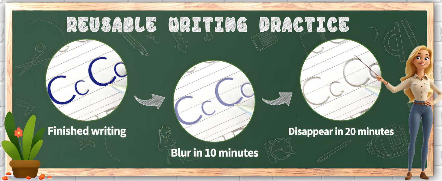 Reusable Handwriting Practice Copybook Set with 5 Handwriting Practice Books,2 Pen, 10 Pen Refills & 1 Pen Grip, School & Educational Supplies,Learning Handwriting Practice Workbooks for Kids,SuitableFor Birthday、christmas、Halloween and Thanksgiving gifts Reusable Handwriting Practice Copybook Set with 5 Handwriting Practice Books,2 Pen, 10 Pen Refills & 1 Pen Grip, School & Educational Supplies,Learning Handwriting Practice Workbooks for Kids,SuitableFor Birthday、christmas、Halloween and Thanksgiving gifts