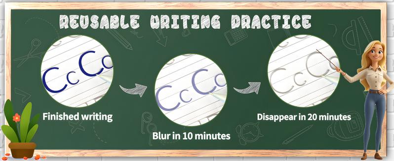 Reusable Handwriting Practice Copybook Set with 5 Handwriting Practice Books,2 Pen, 10 Pen Refills & 1 Pen Grip, School & Educational Supplies，Learning Handwriting Practice Workbooks for Kids,SuitableFor Birthday、christmas、Halloween and Thanksgiving gifts