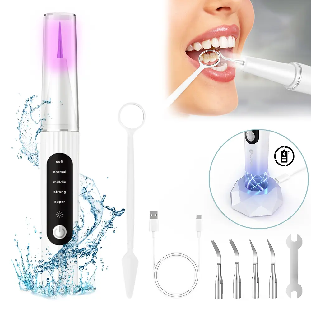 Airuidu M08 Ultrasonic Teeth Cleaner with UV Sterilizer & Wireless Charging, 37kHz Tartar Remover for Daily Dental Care & Gum Health, 5 Modes, LED Light, Wireless Charging Station, Uv Lamp Oral Irrigators, Care Oral Irrigators, Rechargeable Reusable Oral