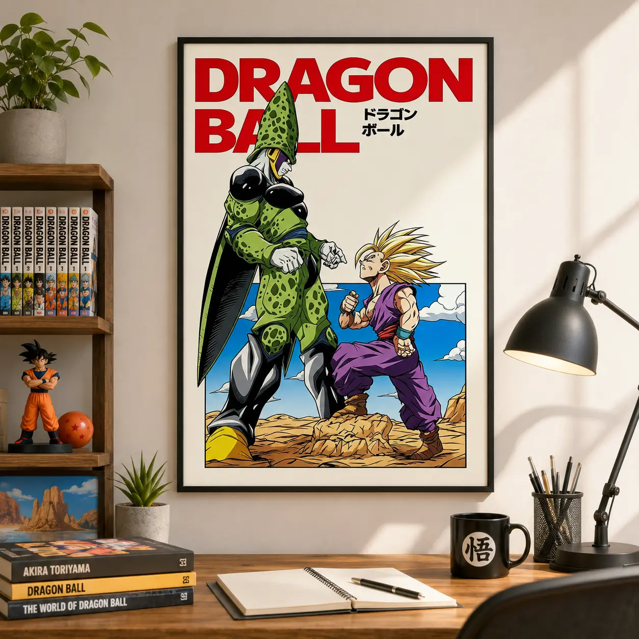 Dragon Ball Z Gohan Vs Cell Anime Poster - Retro Manga Print, Home Decor Decoration, Game Room Bedroom Wall Art, Fan Gift