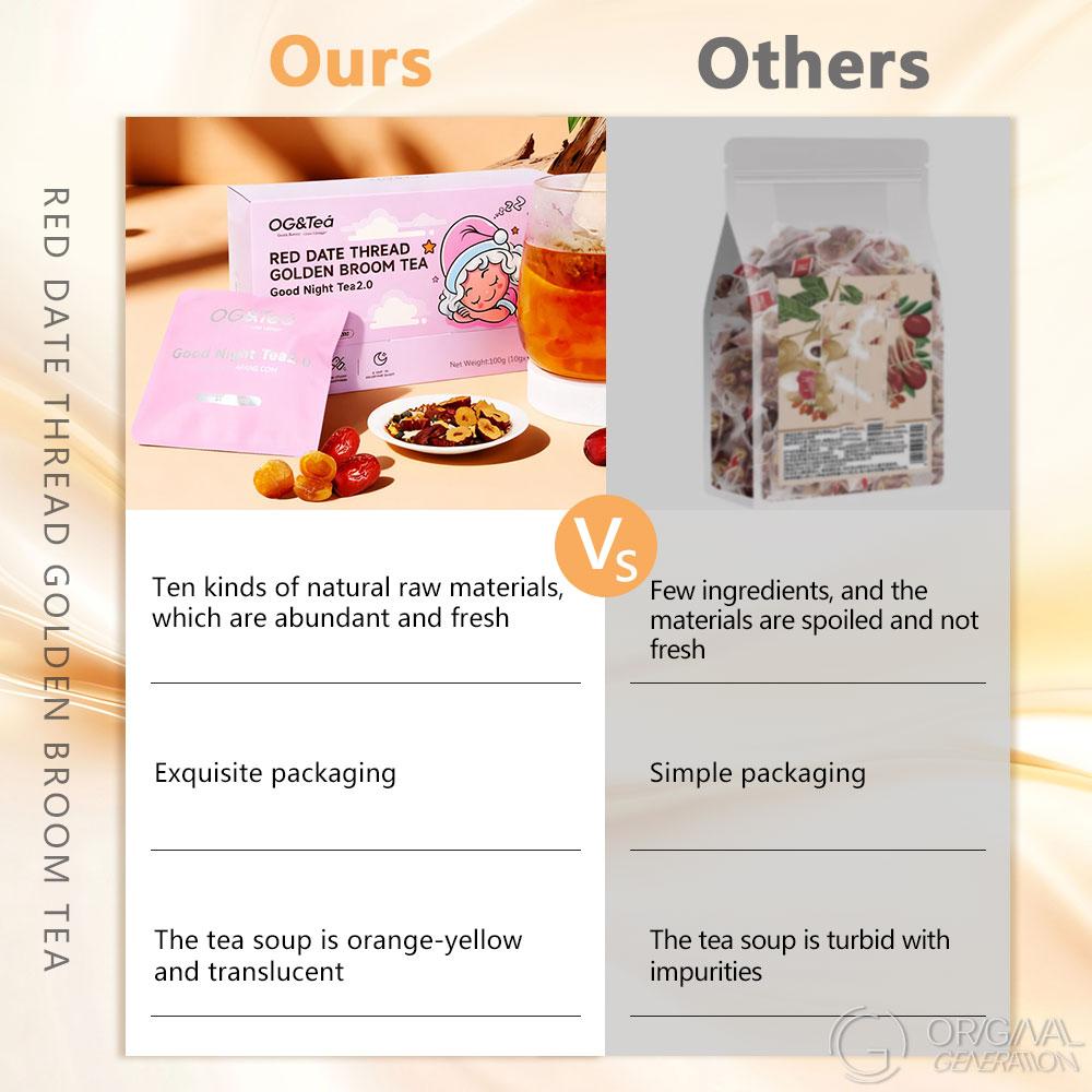 Thea Good Night Sleeping Tea 1 Carton 100g (10g x 10pcs) Caffeine Free Tea Red Date, Broom, Cassia Seed, Yam, Galangal, Orange Peel, Longan, Lily, Liquorice, Rosemary Leaf