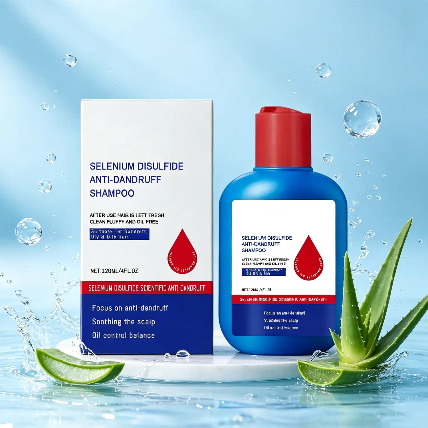 Selenium Disulfide Shampoo: Oil Control, Refreshing, Anti-Dandruff & Anti-Itch Scalp Cleanser. Nourishes & supports hair. Use 3-5 times weekly - 120ml