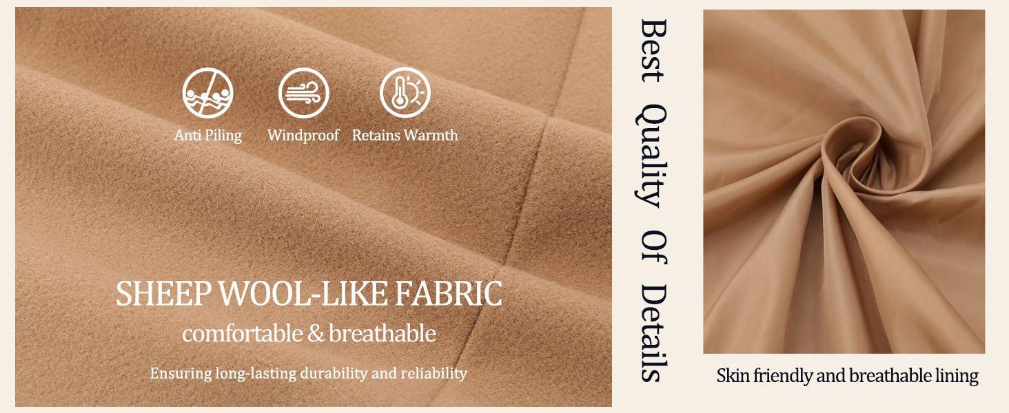 Ommig Women Winter Wool Blend Camel Mid-Long Coat Notch Double-Breasted Lapel Jacket Outwear Ommig Women Winter Wool Blend Camel Mid-Long Coat Notch Double-Breasted Lapel Jacket Outwear